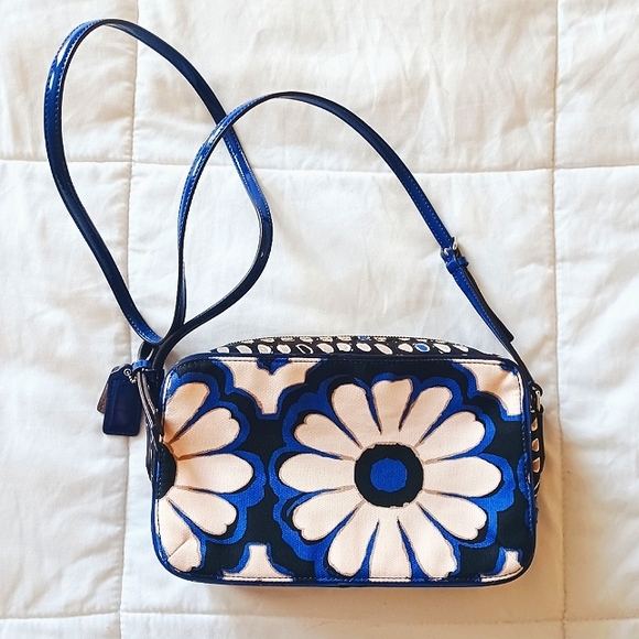 Coach Handbags - Coach Blue Floral Crossbody Bag